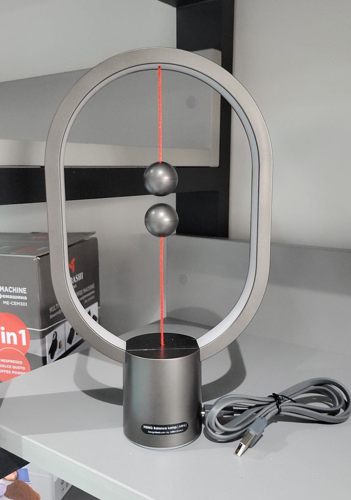 Heng Balance Lamp Ellipse Mini - Dark Grey اباجورة مغناطيسية 